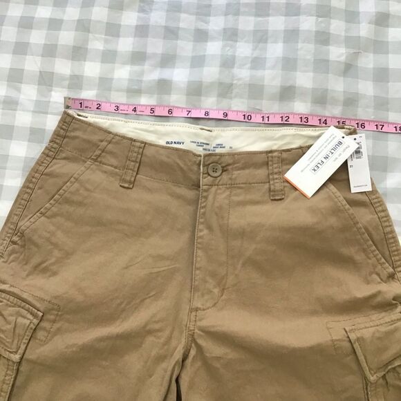 Beige Cargo Old Navy cargo men’s shorts safari soft cotton spandex elastane 31 - Picture 5 of 10